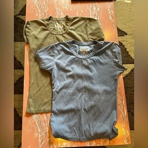 Big Bud Press Set of Two Baby T-shirts in baby Blue and Tan